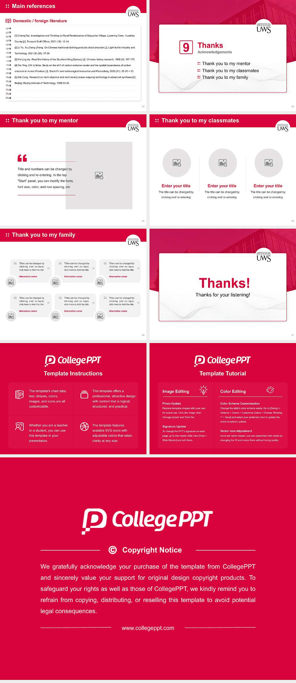 University of the West of Scotland Graduation Thesis Defense PPT Template4:3 ratio PPT effect preview image7