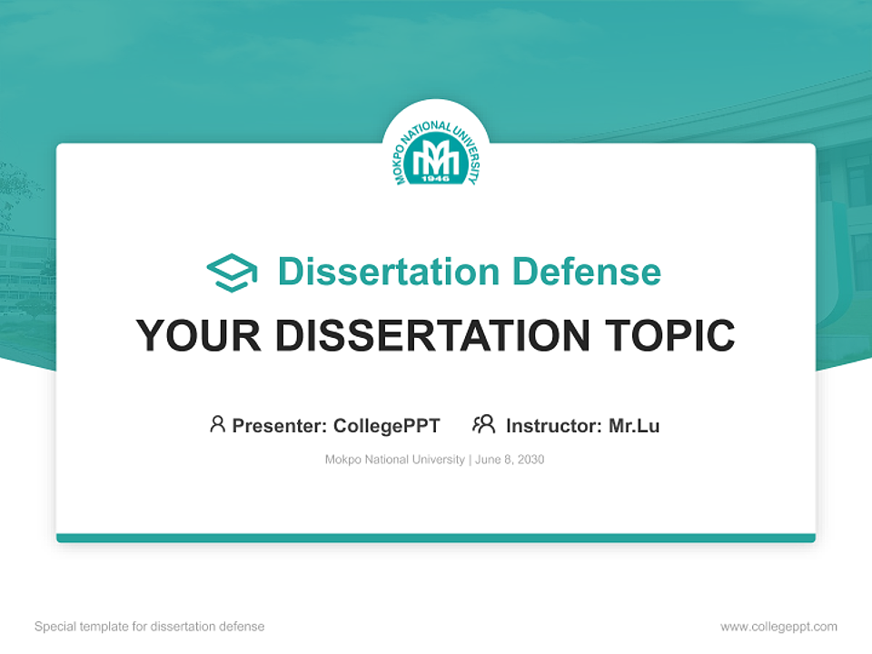 Mokpo National University Graduation Thesis Defense PPT Template_Slide preview image1