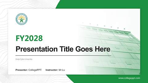 Gukje Cyber University Academic Presentation/Research Findings Report PPT Template