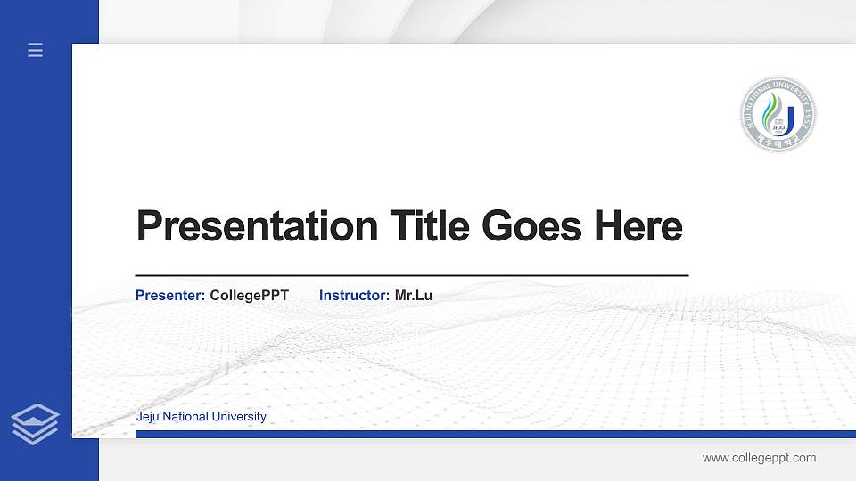 Jeju National University Thesis Proposal/Graduation Defense PPT Template16:9 ratio PPT effect preview image
