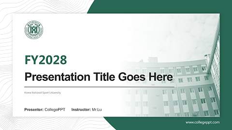 Korea National Sport University Academic Presentation/Research Findings Report PPT Template