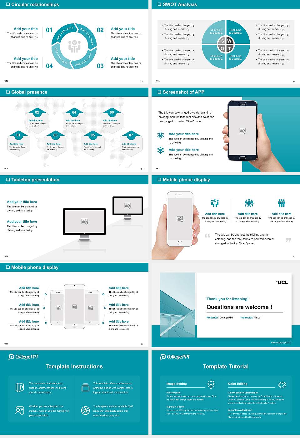 University College London General Purpose PPT Template16:9 ratio PPT effect preview image5