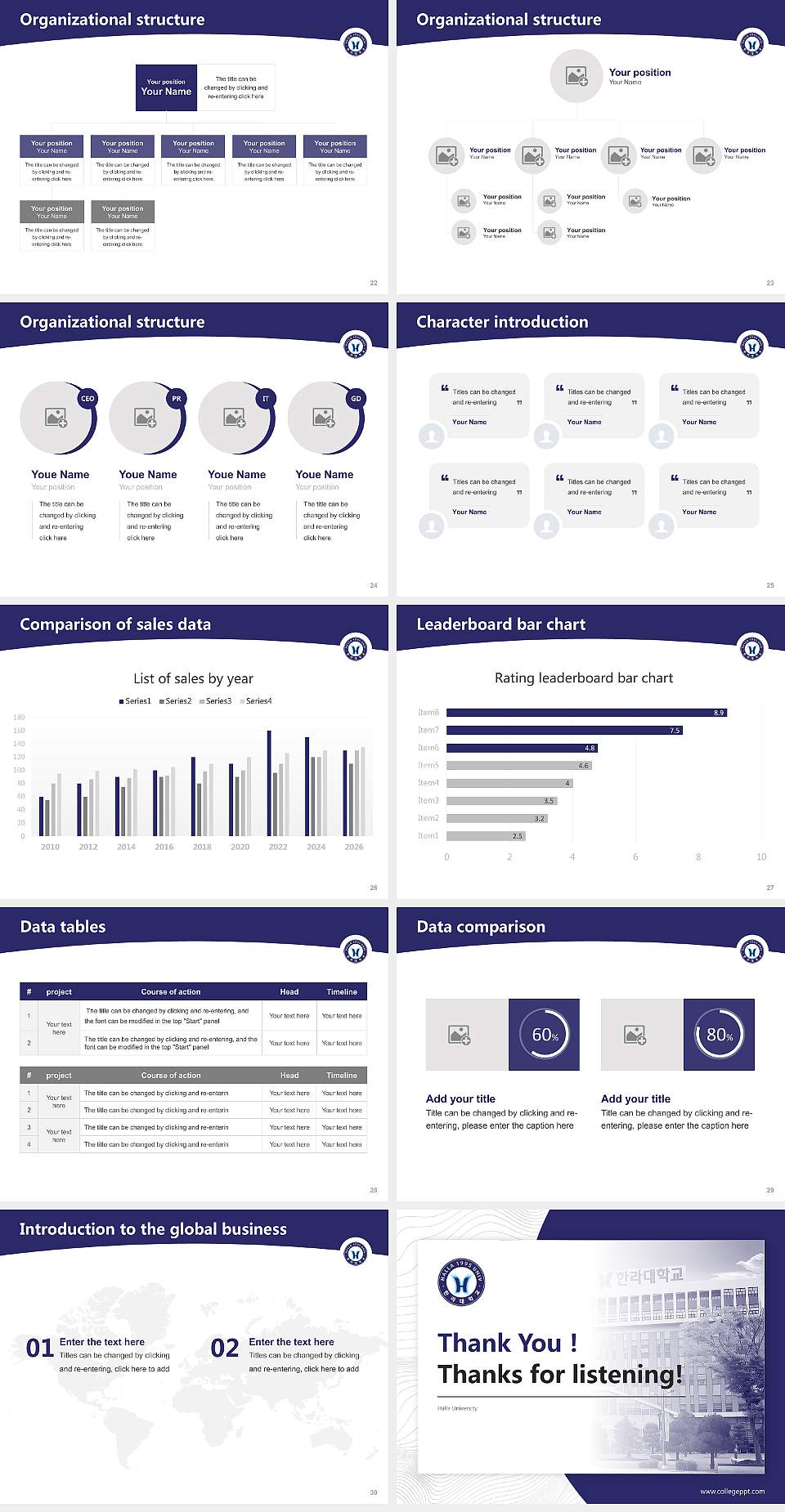 Halla University Academic Presentation/Research Findings Report PPT Template4:3 ratio PPT effect preview image4