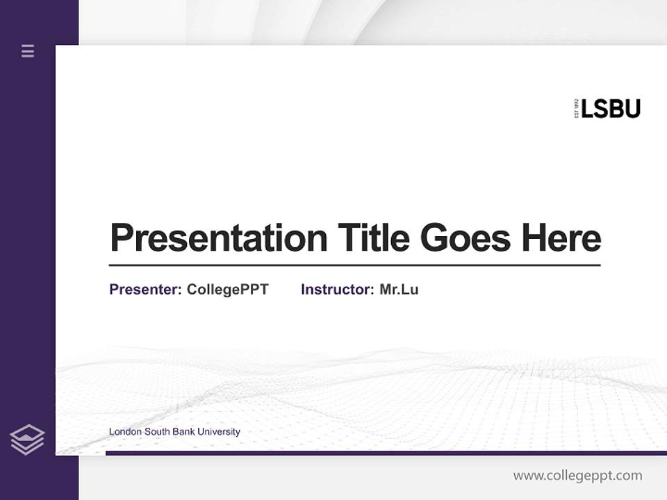 London South Bank University Thesis Proposal/Graduation Defense PPT Template4:3 ratio PPT effect preview image5