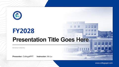 Namseoul University Academic Presentation/Research Findings Report PPT Template