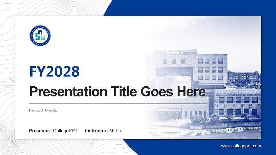 Namseoul University Academic Presentation/Research Findings Report PPT Template16:9 ratio PPT effect preview image