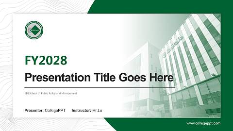 KDI School of Public Policy and Management Academic Presentation/Research Findings Report PPT Template