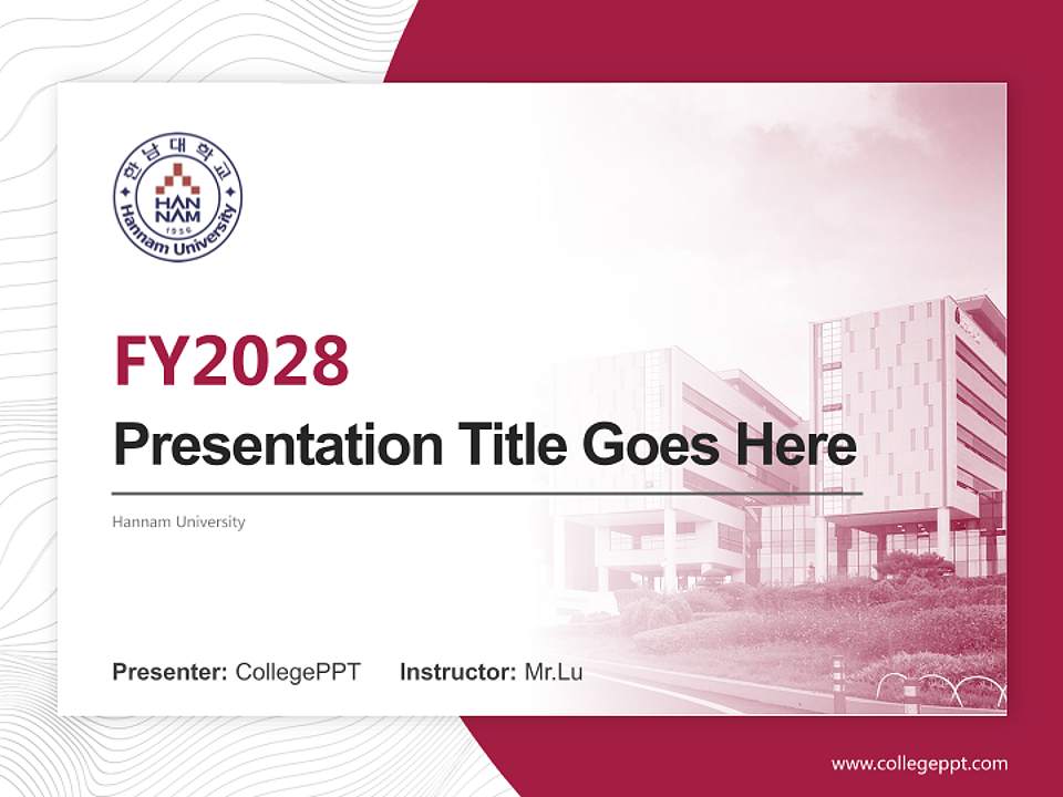 Hannam University Academic Presentation/Research Findings Report PPT Template4:3 ratio PPT effect preview image5