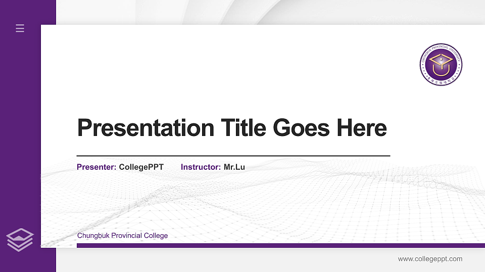 Chungbuk Provincial College Thesis Proposal/Graduation Defense PPT Template_Slide preview image1