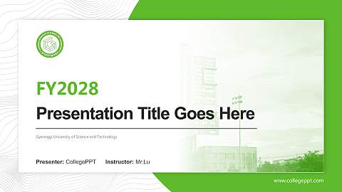 Gyeonggi University of Science and Technology Academic Presentation/Research Findings Report PPT Template
