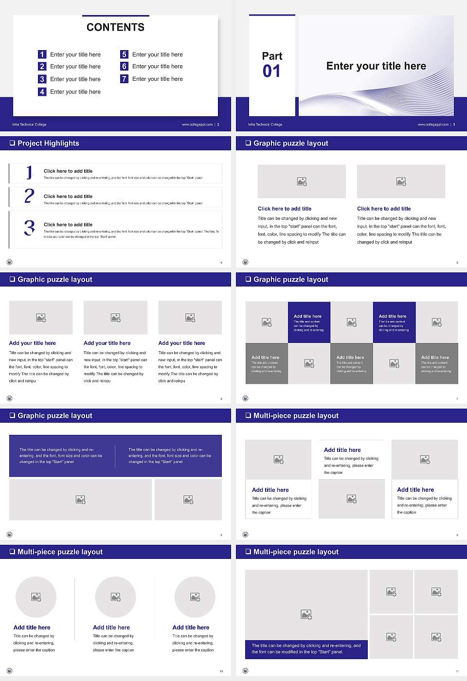 Inha Technical College General Purpose PPT Template16:9 ratio PPT effect preview image2