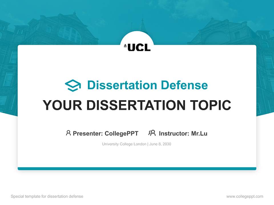 University College London Graduation Thesis Defense PPT Template4:3 ratio PPT effect preview image7