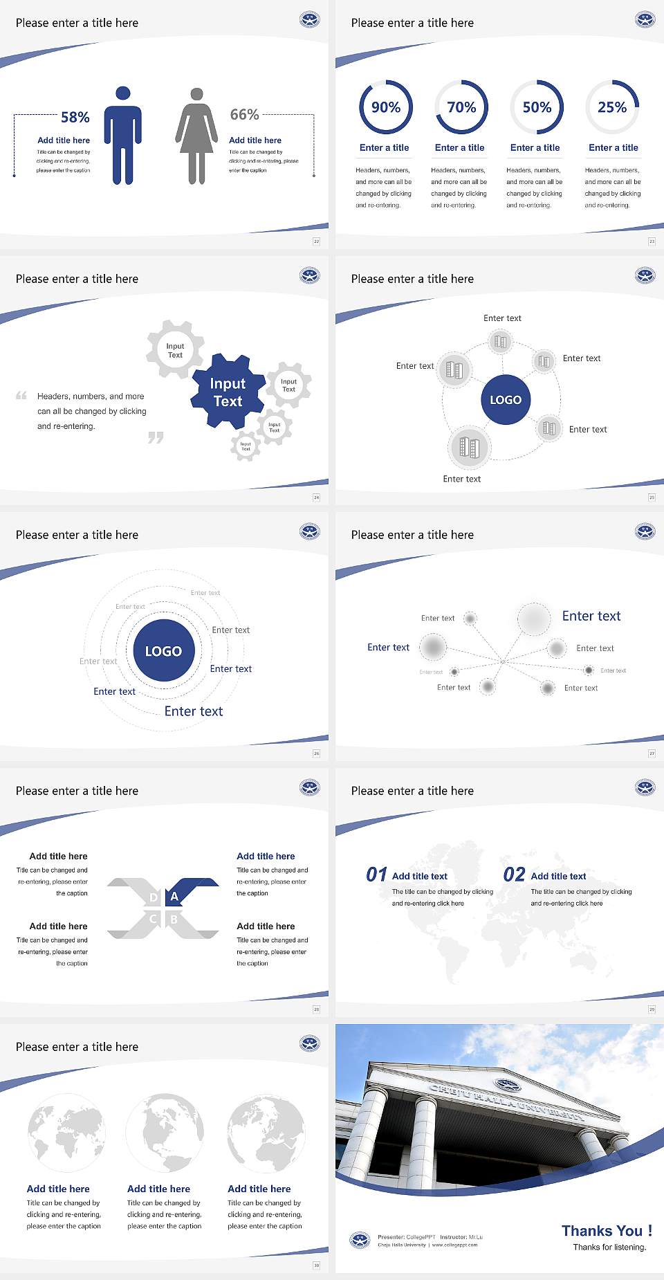 Cheju Halla University Course/Courseware Creation PPT Template4:3 ratio PPT effect preview image4