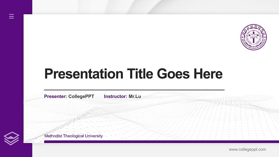Methodist Theological University Thesis Proposal/Graduation Defense PPT Template16:9 ratio PPT effect preview image