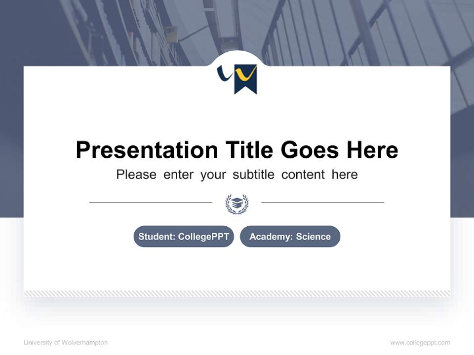 University of Wolverhampton National Scholarship Defense PPT Template4:3 ratio PPT effect preview image4