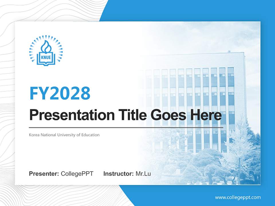 Korea National University of Education Academic Presentation/Research Findings Report PPT Template4:3 ratio PPT effect preview image5