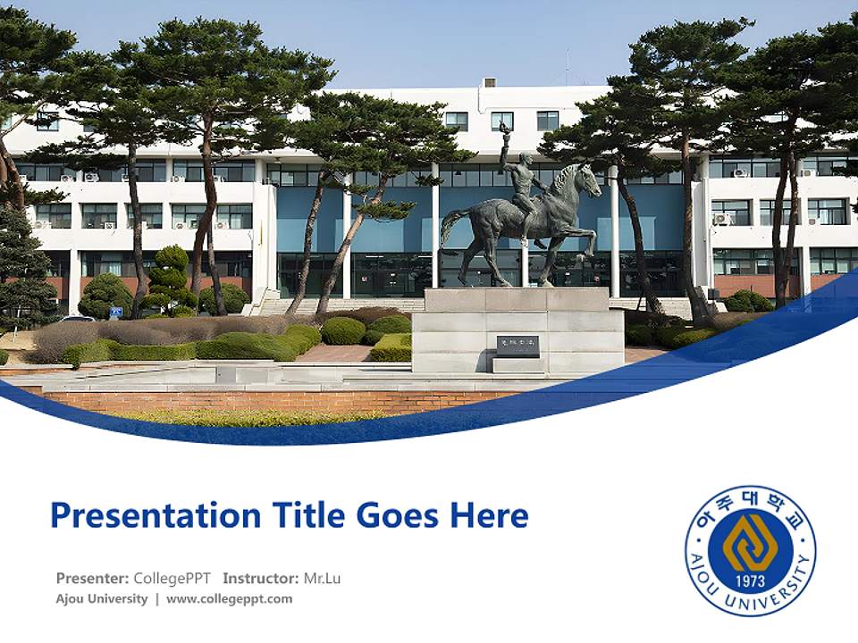 Ajou University Course/Courseware Creation PPT Template4:3 ratio PPT effect preview image5