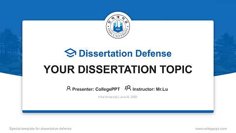 Inha University Graduation Thesis Defense PPT Template