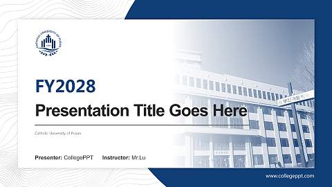 Catholic University of Pusan Academic Presentation/Research Findings Report PPT Template