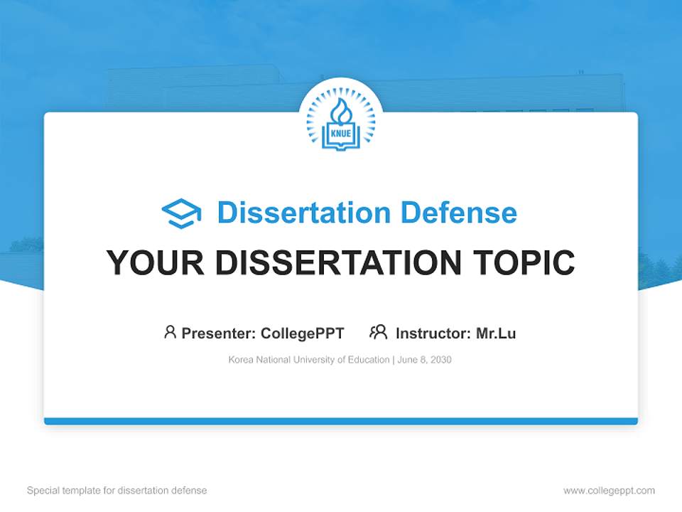 Korea National University of Education Graduation Thesis Defense PPT Template4:3 ratio PPT effect preview image7