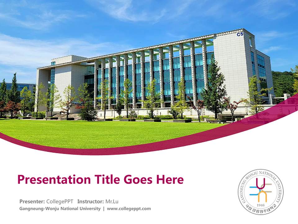 Gangneung-Wonju National University Course/Courseware Creation PPT Template4:3 ratio PPT effect preview image5
