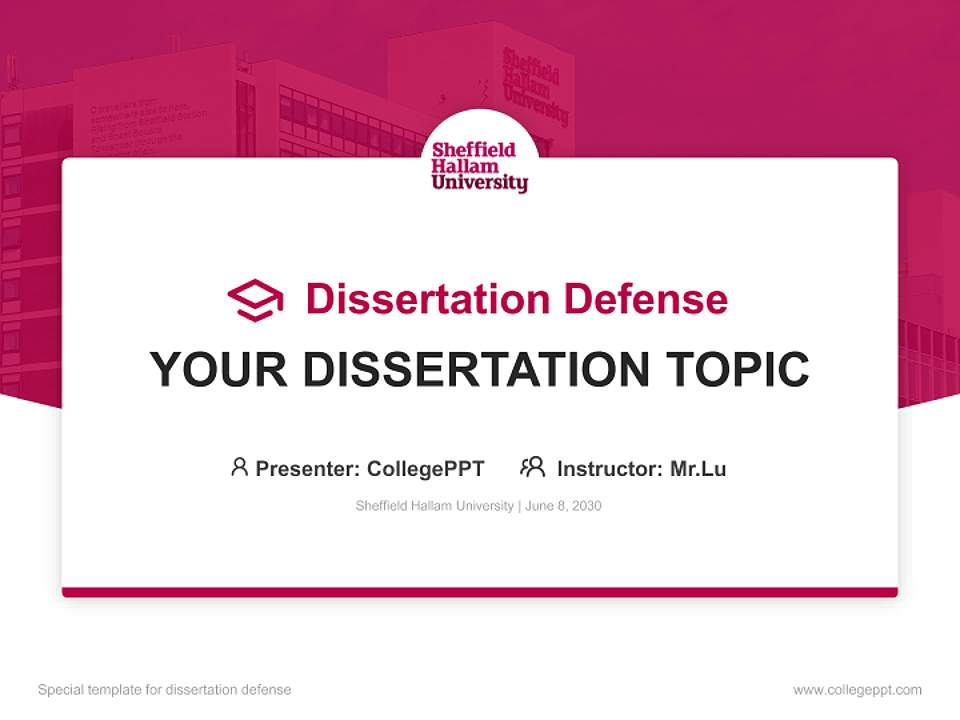 Sheffield Hallam University Graduation Thesis Defense PPT Template4:3 ratio PPT effect preview image7