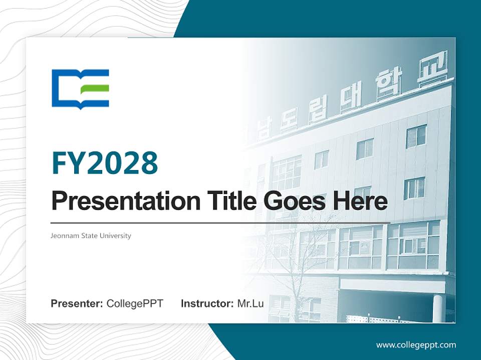 Jeonnam State University Academic Presentation/Research Findings Report PPT Template4:3 ratio PPT effect preview image5