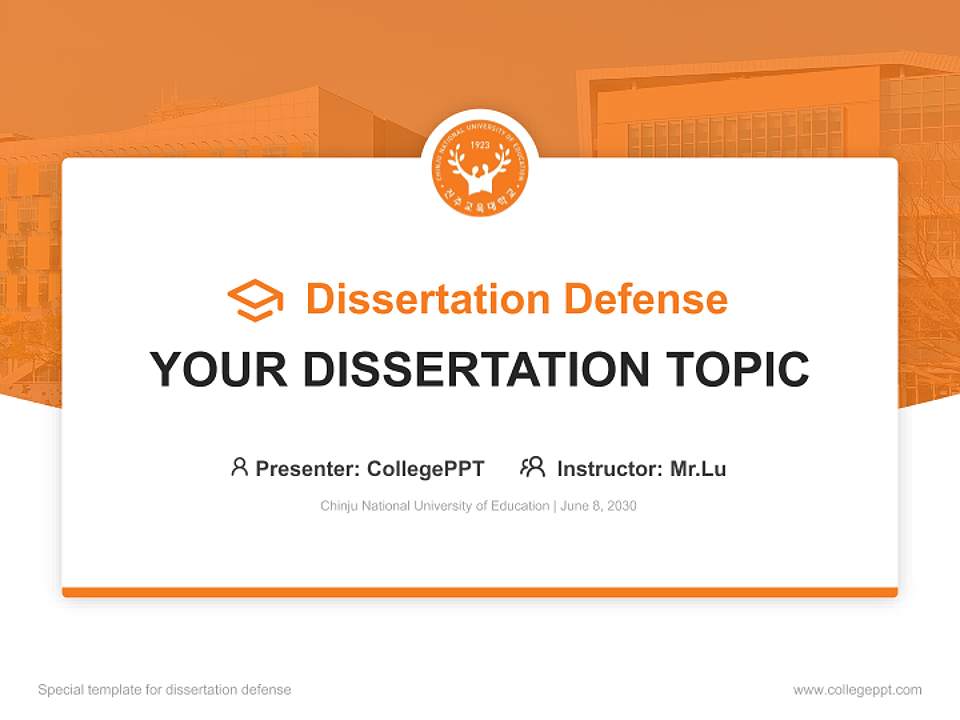 Chinju National University of Education Graduation Thesis Defense PPT Template4:3 ratio PPT effect preview image7