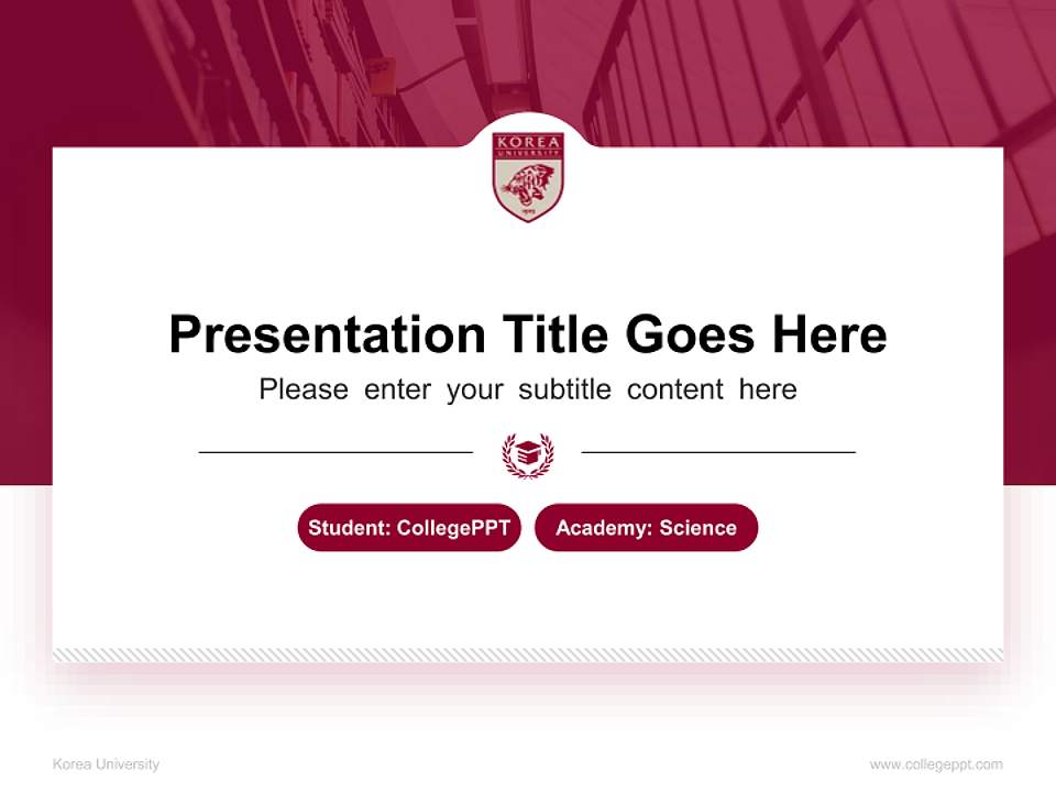 Korea University National Scholarship Defense PPT Template4:3 ratio PPT effect preview image4