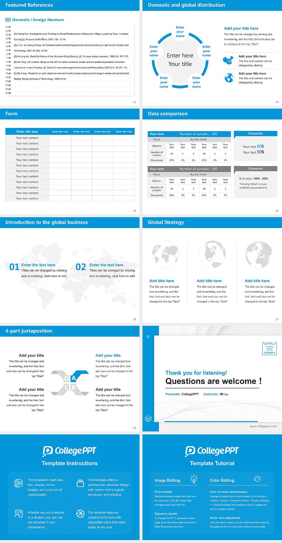 Gyeongsang National University Thesis Proposal/Graduation Defense PPT Template4:3 ratio PPT effect preview image4