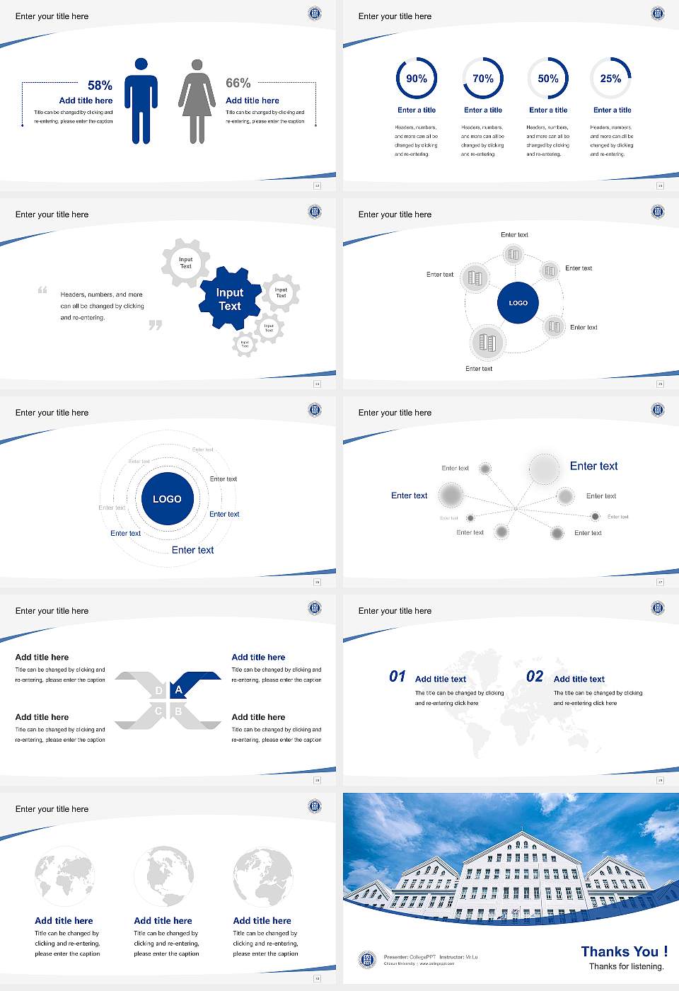 Chosun University Course/Courseware Creation PPT Template16:9 ratio PPT effect preview image4