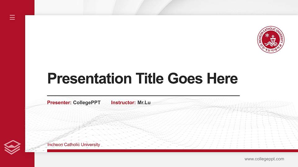 Incheon Catholic University Thesis Proposal/Graduation Defense PPT Template16:9 ratio PPT effect preview image