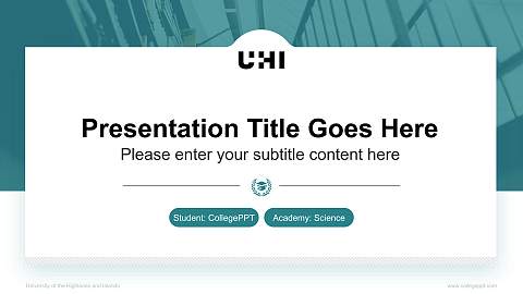 University of the Highlands and Islands National Scholarship Defense PPT Template
