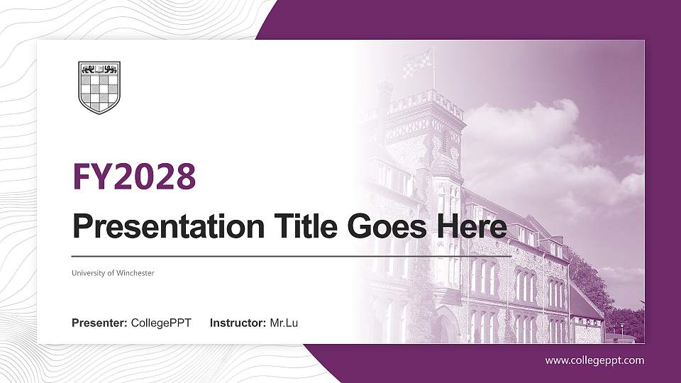 University of Winchester Academic Presentation/Research Findings Report PPT Template16:9 ratio PPT effect preview image