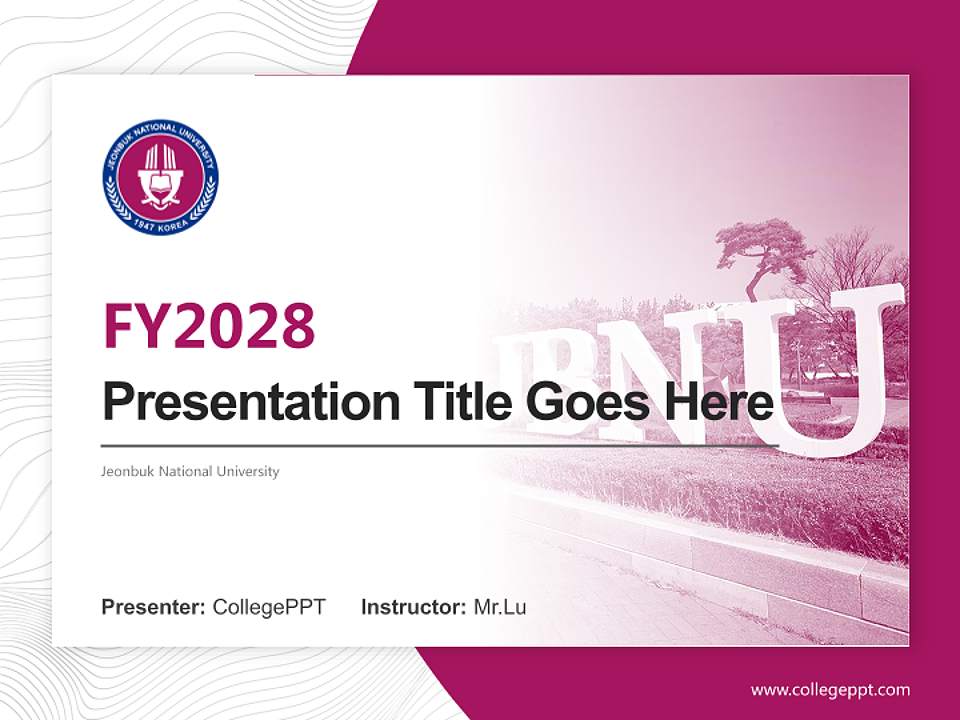 Jeonbuk National University Academic Presentation/Research Findings Report PPT Template4:3 ratio PPT effect preview image5