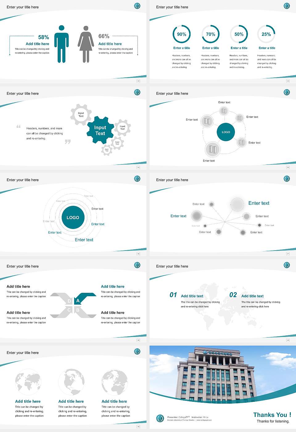 Hankuk University of Foreign Studies Course/Courseware Creation PPT Template16:9 ratio PPT effect preview image4