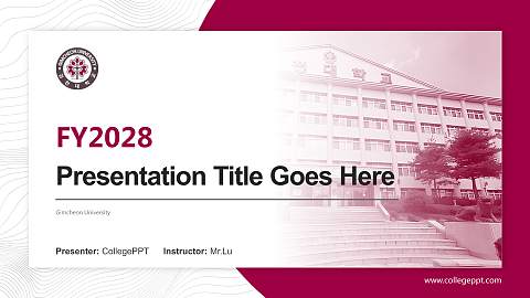 Gimcheon University Academic Presentation/Research Findings Report PPT Template