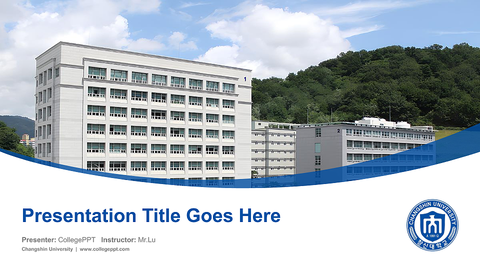 Changshin University Course/Courseware Creation PPT Template_Slide preview image1