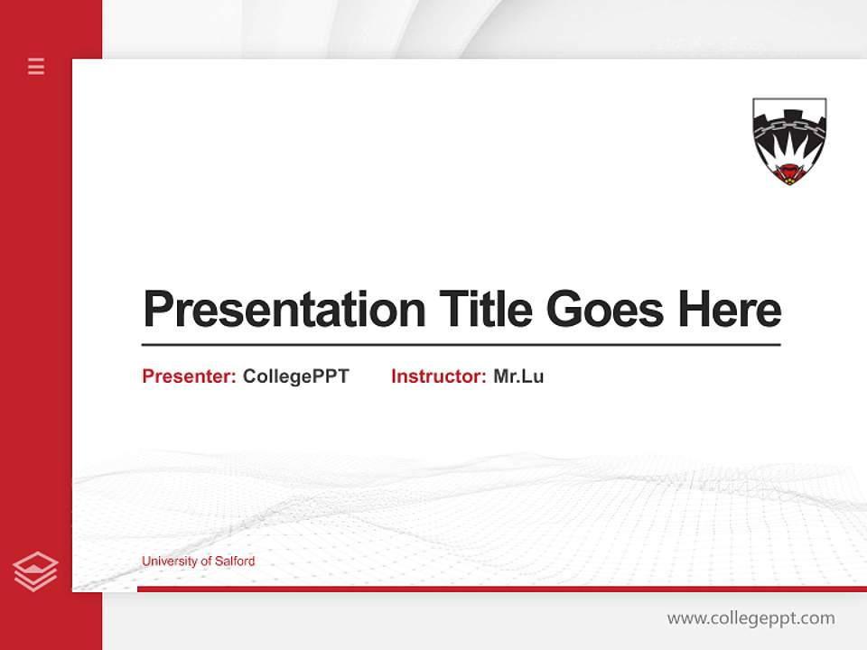 University of Salford Thesis Proposal/Graduation Defense PPT Template4:3 ratio PPT effect preview image5