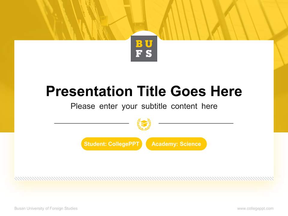 Busan University of Foreign Studies National Scholarship Defense PPT Template4:3 ratio PPT effect preview image4