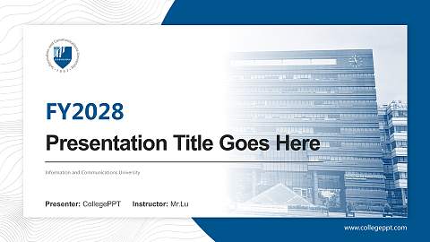 Information and Communications University Academic Presentation/Research Findings Report PPT Template
