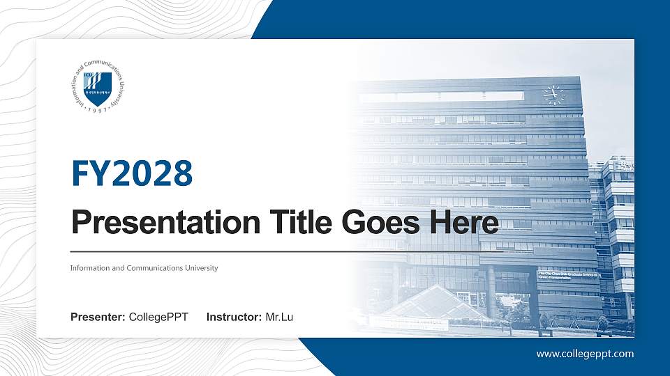 Information and Communications University Academic Presentation/Research Findings Report PPT Template16:9 ratio PPT effect preview image
