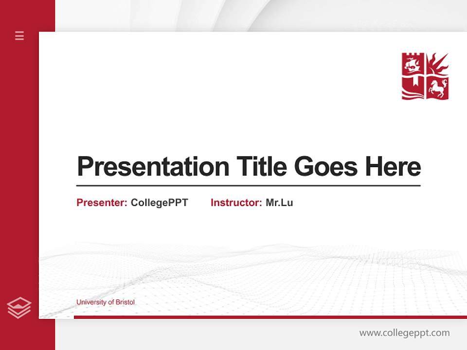 University of Bristol Thesis Proposal/Graduation Defense PPT Template4:3 ratio PPT effect preview image5