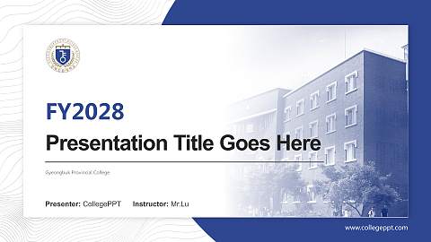Gyeongbuk Provincial College Academic Presentation/Research Findings Report PPT Template