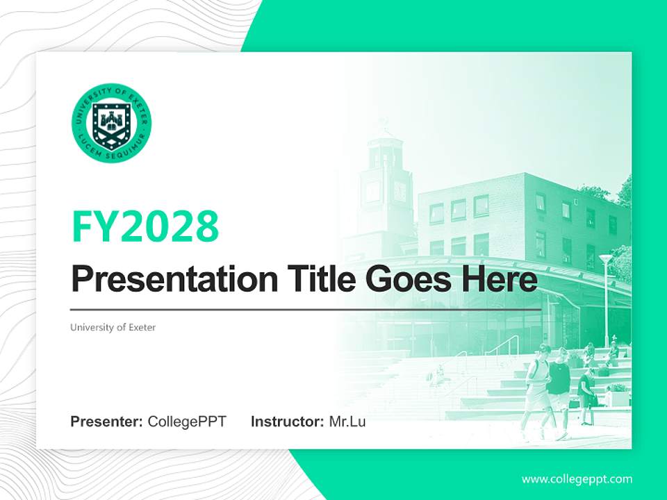 University of Exeter Academic Presentation/Research Findings Report PPT Template4:3 ratio PPT effect preview image5