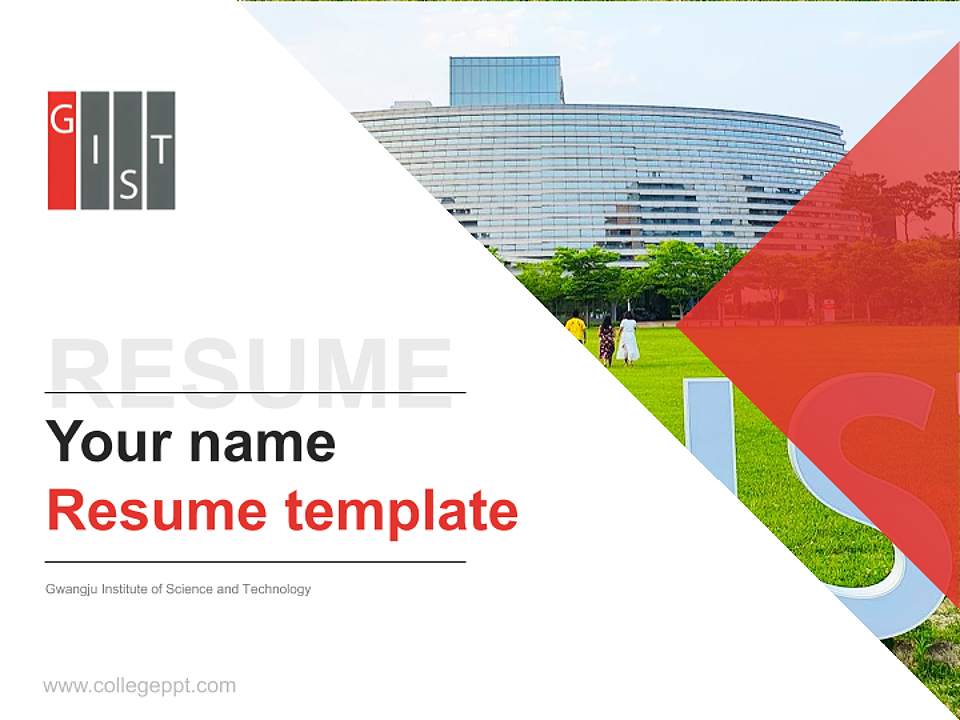 Gwangju Institute of Science and Technology Resume PPT Template4:3 ratio PPT effect preview image5