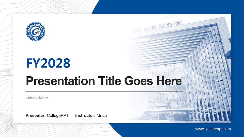 Gachon University Academic Presentation/Research Findings Report PPT Template16:9 ratio PPT effect preview image