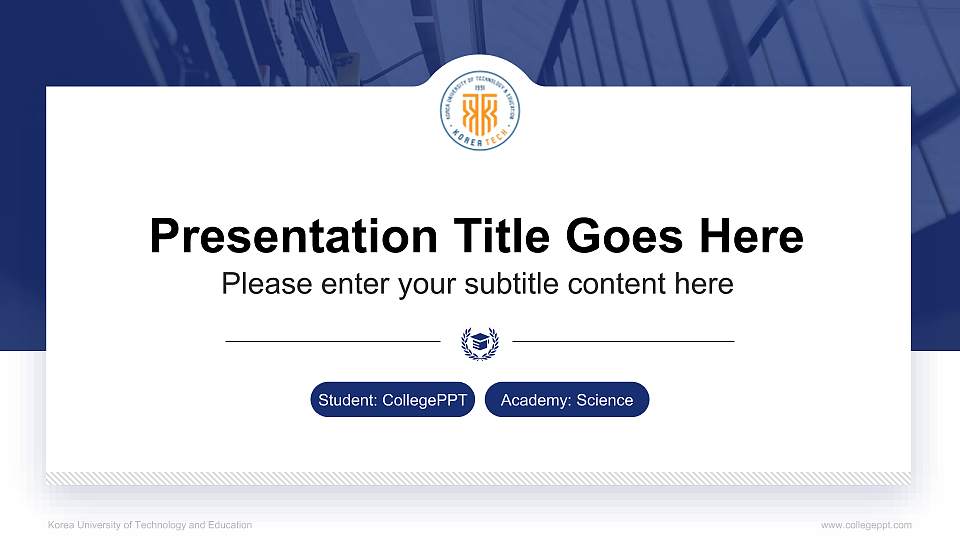 Korea University of Technology and Education National Scholarship Defense PPT Template16:9 ratio PPT effect preview image