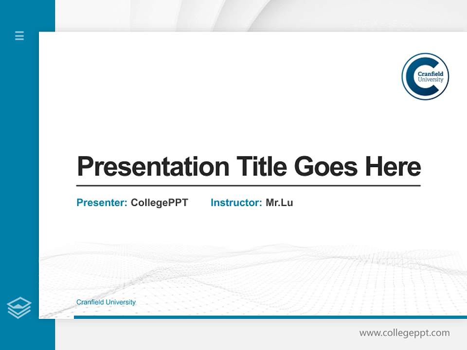 Cranfield University Thesis Proposal/Graduation Defense PPT Template4:3 ratio PPT effect preview image5