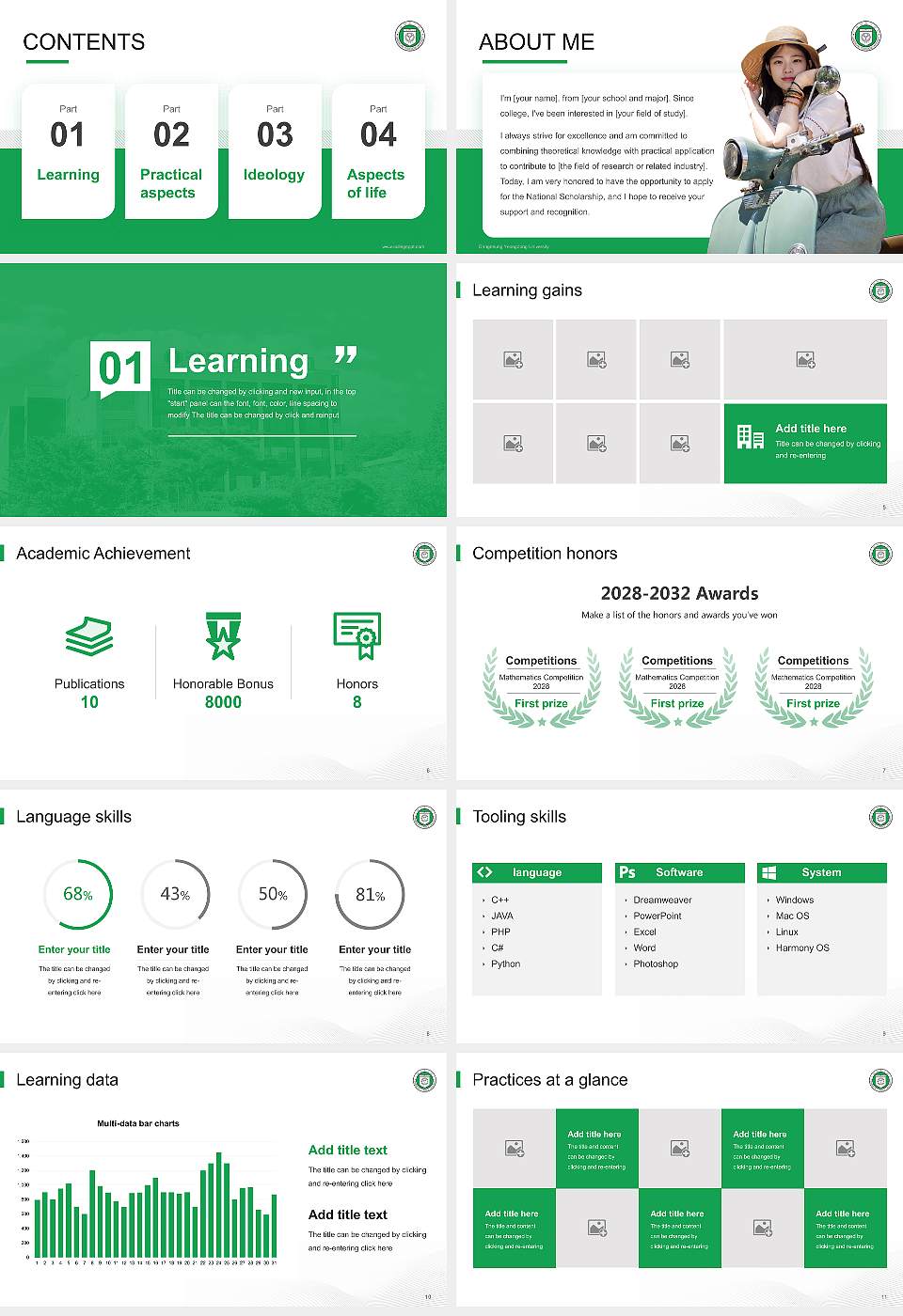 Gangneung Yeongdong University National Scholarship Defense PPT Template16:9 ratio PPT effect preview image2